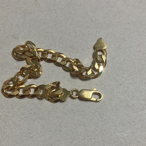 Sterling silver man’s bracelet gold tone - Picture 3 of 10